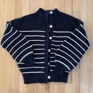 Alex Mill Women's Button-Back Stripe Crewneck Sweater